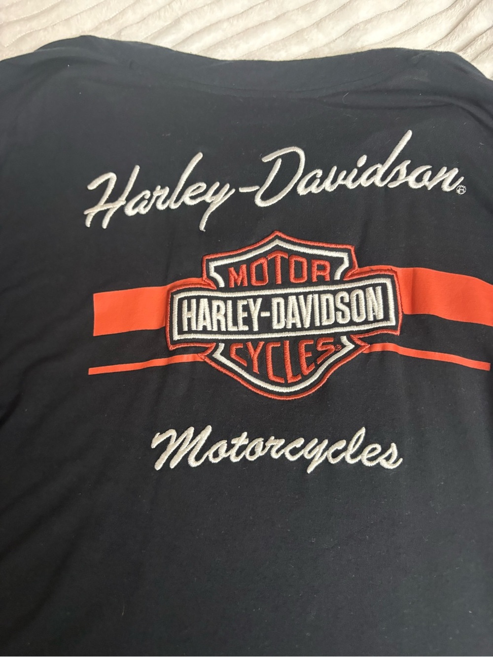 Harley-Davidson Black Tee with Orange and White Logo